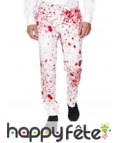 Costume 3 pi&egrave;ces blanc tach&eacute; de sang, image 2