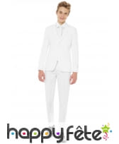 Costume 3 pièces blanc uni pour ado