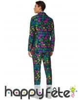 Costume 3 pièces bleu motif floral pour homme, image 1