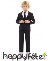 Costume 3 pièces classique noir uni pour enfant