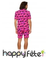 Costume 3 pièces d'été rose imprimé palmiers, image 1