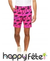 Costume 3 pièces d'été rose imprimé palmiers, image 2