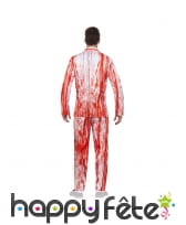 Veste De Costume Halloween Homme - Coupe Ajustée Avec Imprimé éclaboussures De Sang - Effrayante Pour Fête Déguisée