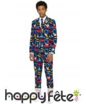 Costume 3 pièces imprimé Batman pour ado