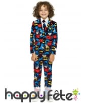 Costume 3 pièces imprimé Batman pour enfant
