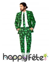 Costume 3 pièces imprimé cannabis