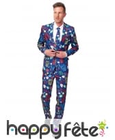 Costume 3 pièces imprimé casino