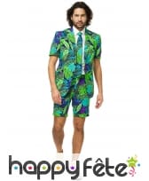 Costume 3 pièces imprimé jungle, avec short