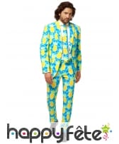 Costume 3 pièces motif ananas, pour homme
