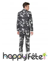 Costume 3 pi&egrave;ces noir et blanc motifs halloween, image 1