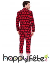 Costume 3 pièces noir imprimé coeurs rouges, image 1