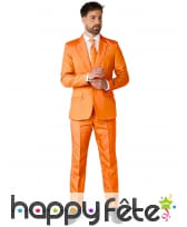 Costume 3 pièces orange uni pour Homme