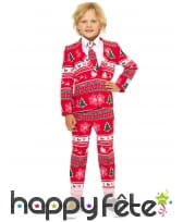 Costume 3 pi&egrave;ces rouge de No&euml;l pour enfant