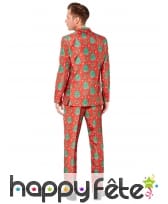 Costume 3 pi&egrave;ces rouge d&eacute;cor&eacute; de sapins, image 1