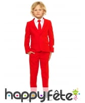 Costume 3 pi&egrave;ces rouge uni pour enfant