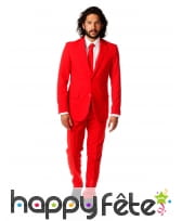 Costume 3 pi&egrave;ces rouge uni