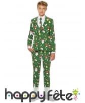 Costume 3 pi&egrave;ces vert de No&euml;l pour ado