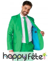 Costume 3 pièces vert uni pour Homme, image 4