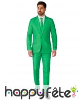 Costume 3 pièces vert uni pour Homme