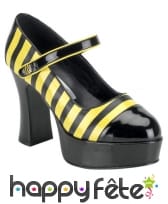 Chaussures abeille à talon large