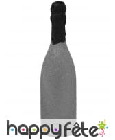 Canon à confettis en forme de bouteille argentée