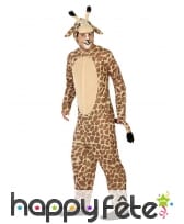 Combinaison à capuche de girafe pour adulte