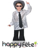 Chemise argentée disco pour petit garçon