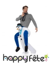 Costume à dos de bonhomme de neige blanc, image 1