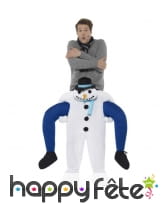 Costume à dos de bonhomme de neige blanc
