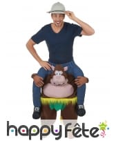 Costume à dos de singe taille adulte, image 1