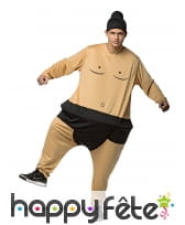 Costume adulte de sumo avec cerceau