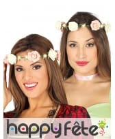 Couronne avec des roses lumineuses pour adulte