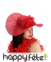 Chapeau ample et chic paillettes rouges femme