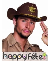 Chapeau adulte marron de shériff