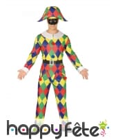 Costume Arlequin multicolores pour homme