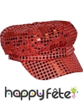 Casquette à paillettes rouges
