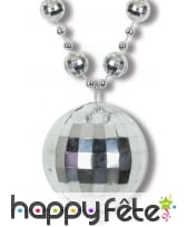 Collier avec pendentif boule Disco, argenté, image 1