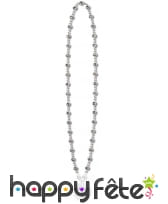 Collier avec pendentif boule Disco, argenté