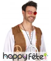 Collier avec pendentif peace and love argenté, image 1