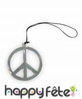 Collier avec pendentif peace and love argenté, image 2