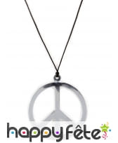 Collier avec pendentif peace and love argenté