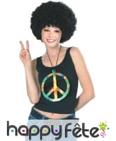 Collier avec pendentif peace and love géant