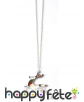 Collier avec pendentif renne de Noël