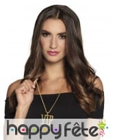 Collier avec pendentif VIP en métal doré