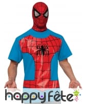 Cagoule avec T-shirt bleu de Spiderman pour homme