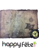 Carte au trésor effet vieilli avec boussole