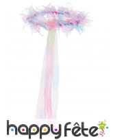 Couronne avec voile pastel coloré pour fille