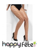 Collants bordeau à très large maille