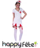 Combinaison blanche courte d'infirmière sexy, image 3