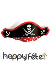 Chapeau bicorne de pirate en papier